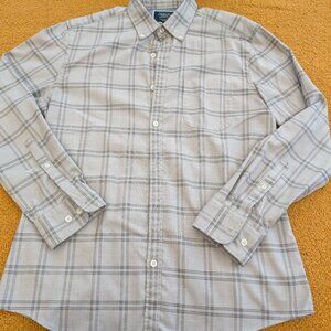 Charles Tyrwhitt Grey Striped Long-sleeve Button Down Men's M